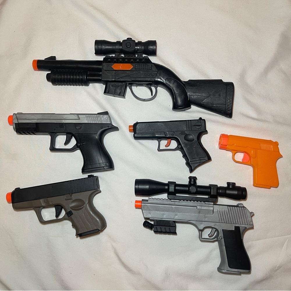 Toy Gun Set | Black & Orange | Imaginative Play